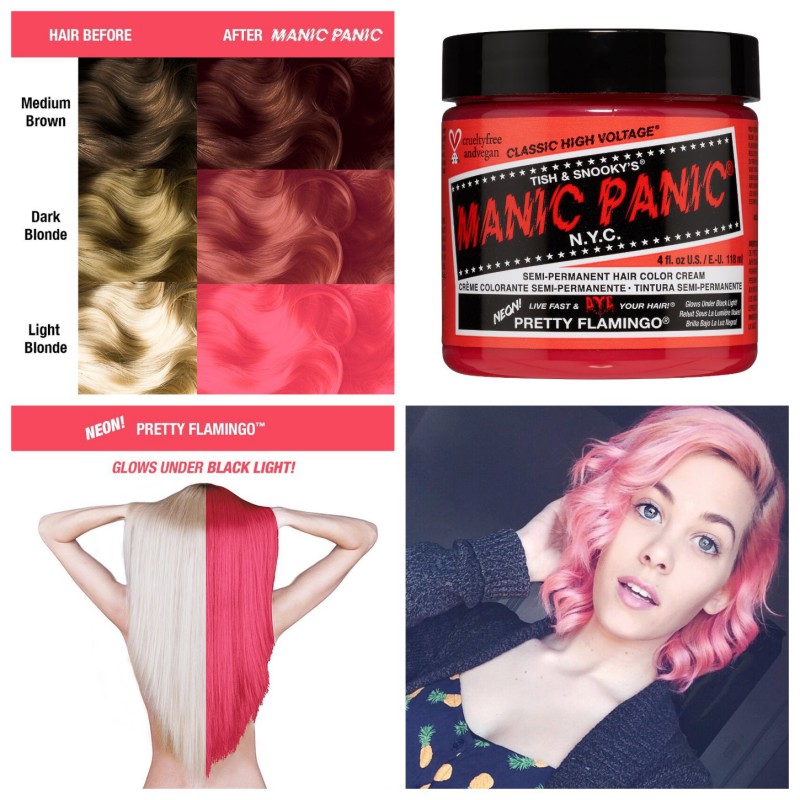 Розовая краска для волос PRETTY FLAMINGO CLASSIC HAIR DYE - Manic Panic